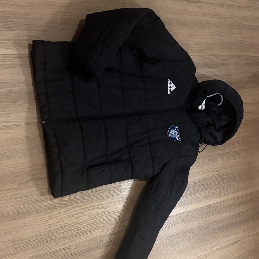 Adidas Black Hooded Puffer Jacket